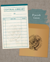 【グッズ】図書貸出票型メッセージカード:緑(蔵書票シリーズ)