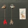 【金属しおり】落花水紋と金魚