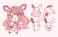 うさくり〜む(いちご)のフレークシール