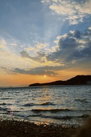 小豆島の海のポストカード(夕陽)