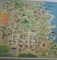 作品世界地図ハンカチ  A