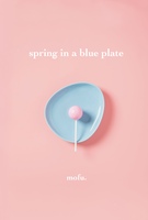 spring in a blue plate