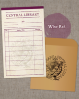 【グッズ】図書貸出票型メッセージカード:赤(蔵書票シリーズ)