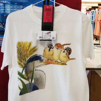 アオサギとスズメTシャツ